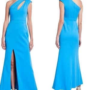 NWT Aidan Mattox one shoulder gown with slit.